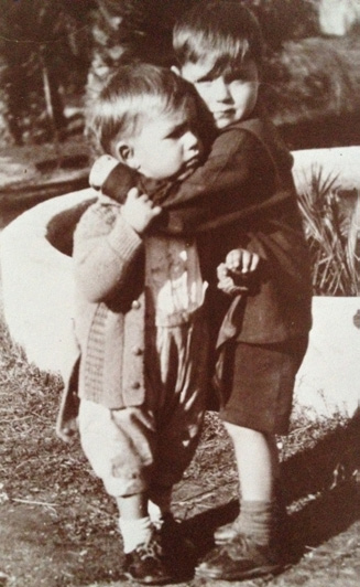 James Baxter as a young child with his brother